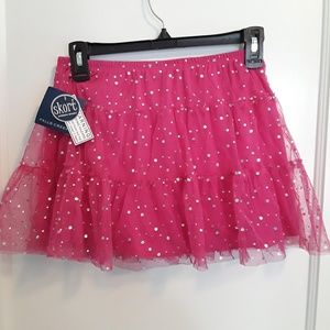 NWT Falls Creek Dance Sequined Pink Tulle Skort